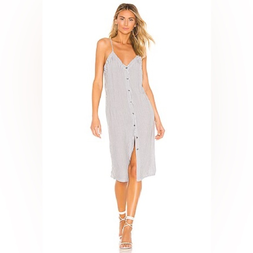 NWT ✨ REVOLVE 7 For All Mankind Striped Button down Slip Summer Dress Sz Medium